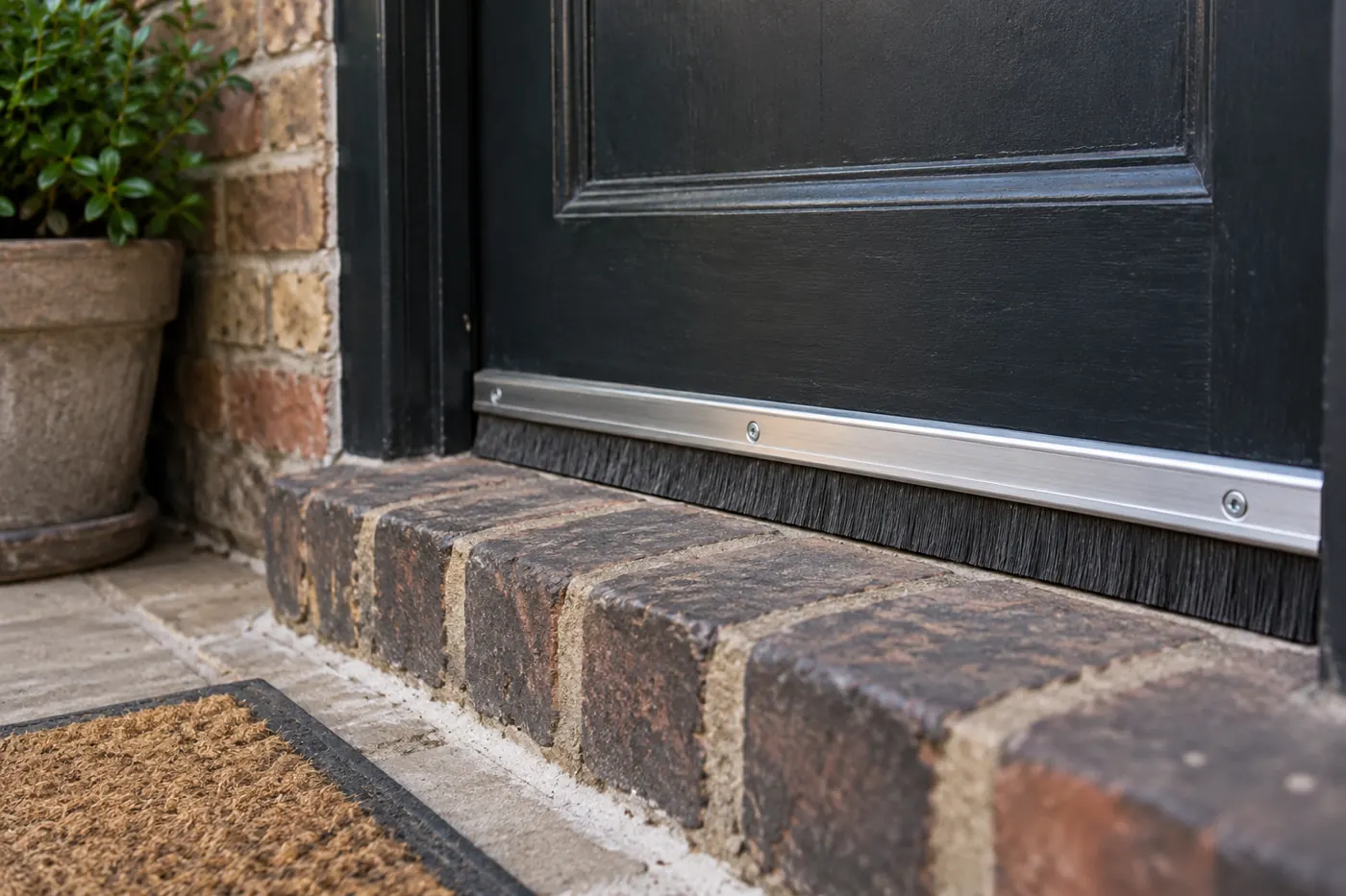 Brush seal fitted beneath a back door